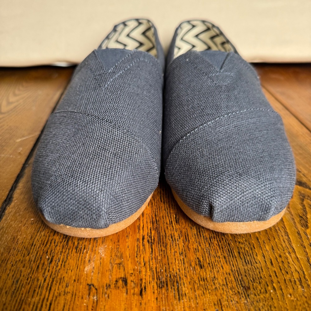 TOMS NIB Classic Alpargata Canvas Slip On Flat Mens Casual US 10 Dark Slate